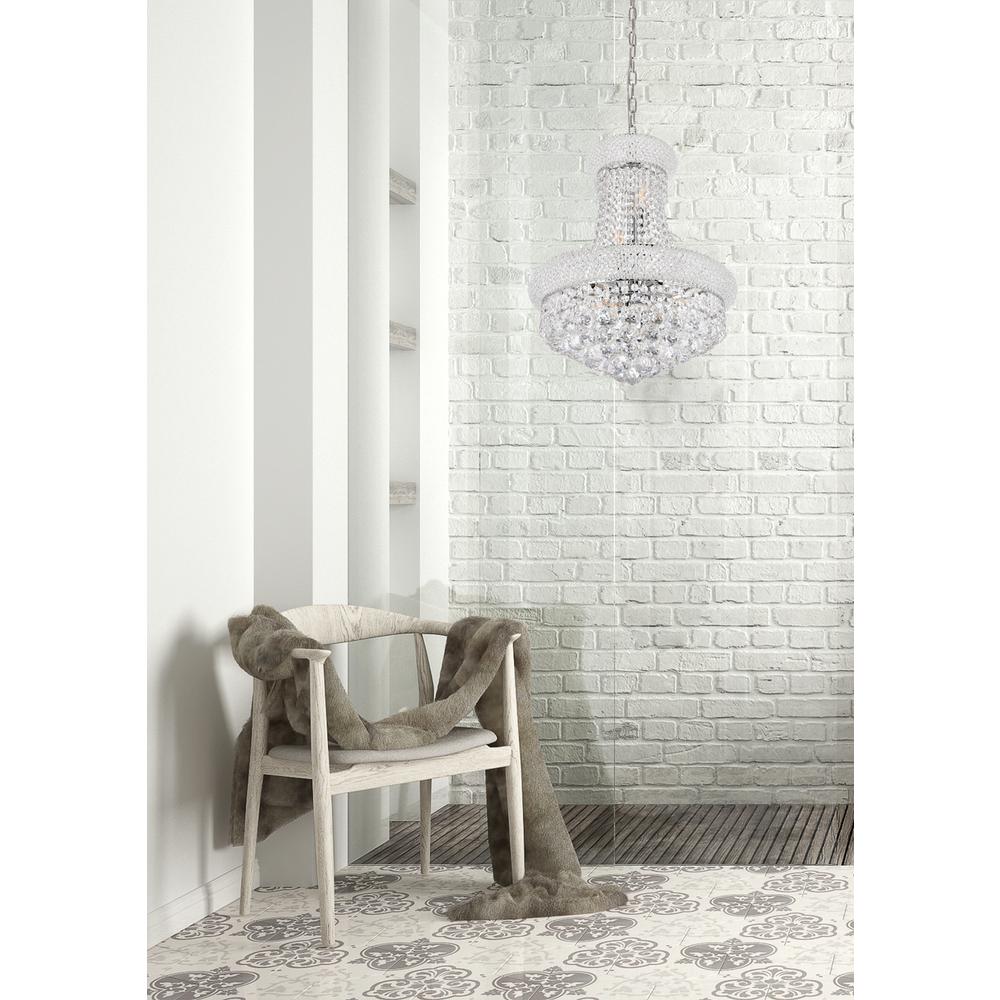 Primo 8 light Chrome Pendant Clear Royal Cut Crystal. Picture 7