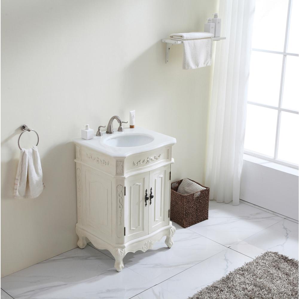 24 inch Single Bathroom vanity in Antique White. Picture 11