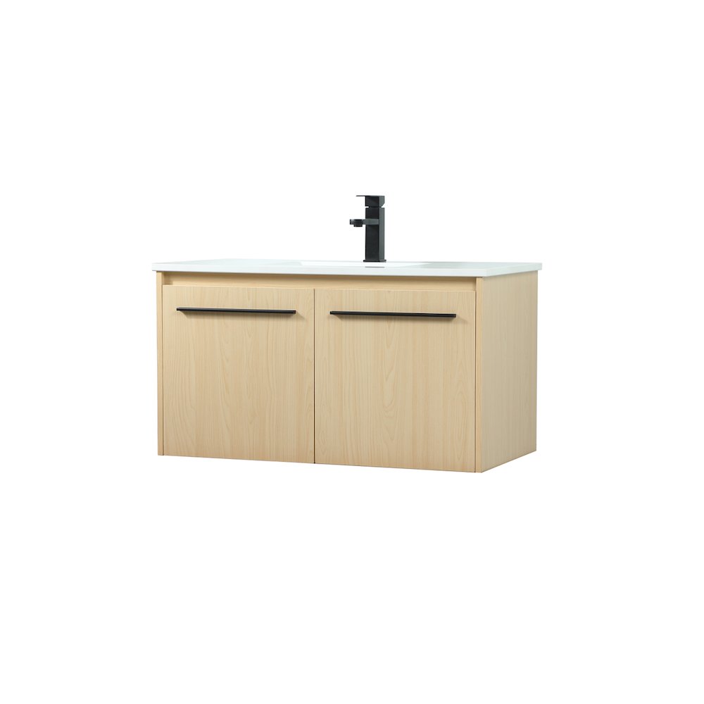 36 Inch Single Bathroom Vanity In Maple. Picture 8