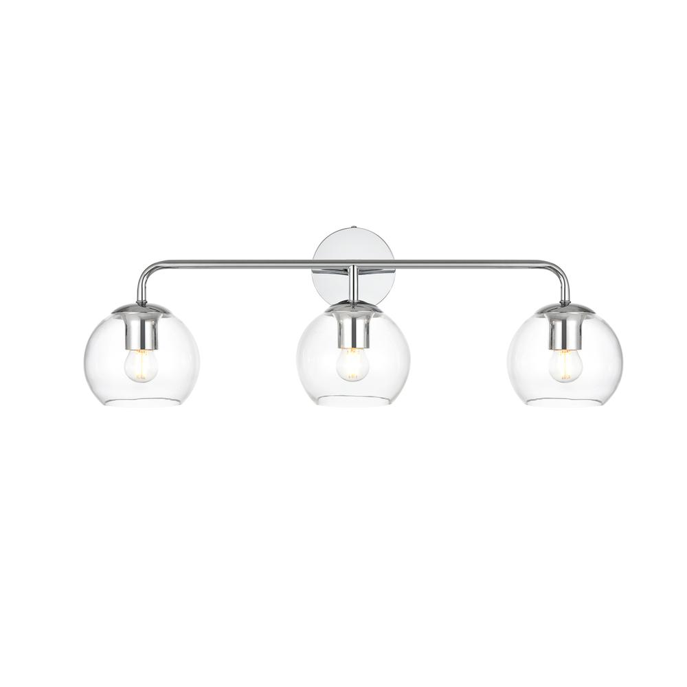 Genesis 3 light Chrome and Clear Bath Sconce. Picture 1