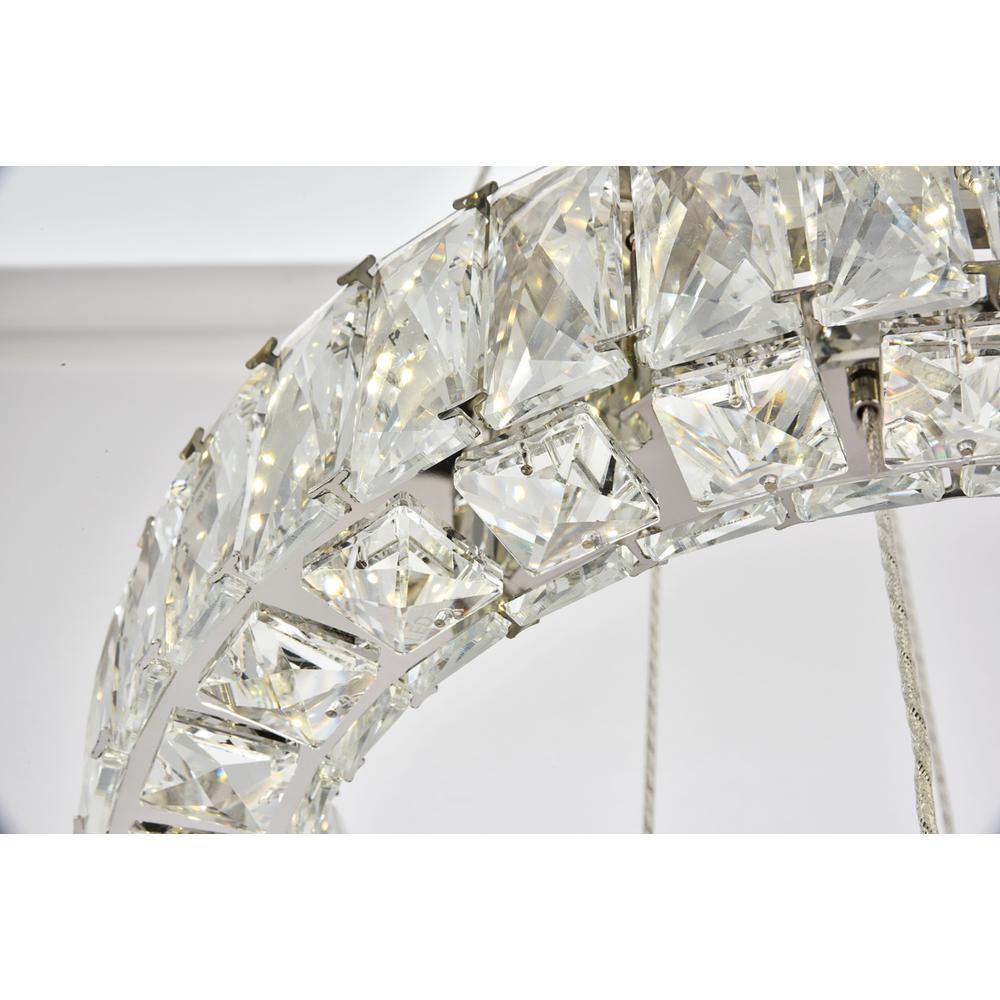 Monroe Integrated LED chip light Chrome Pendant Clear Royal Cut Crystal. Picture 5
