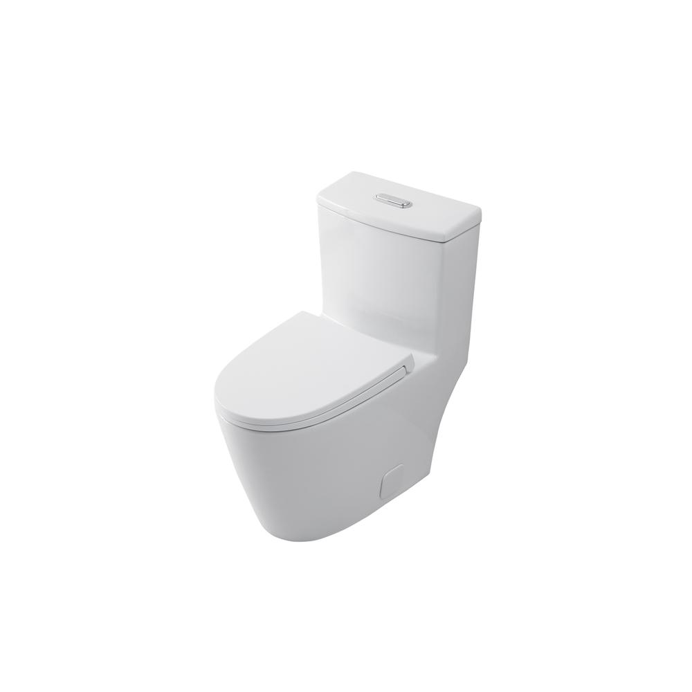 Winslet One-piece elongated Toilet 28x16x29 in White. Picture 10
