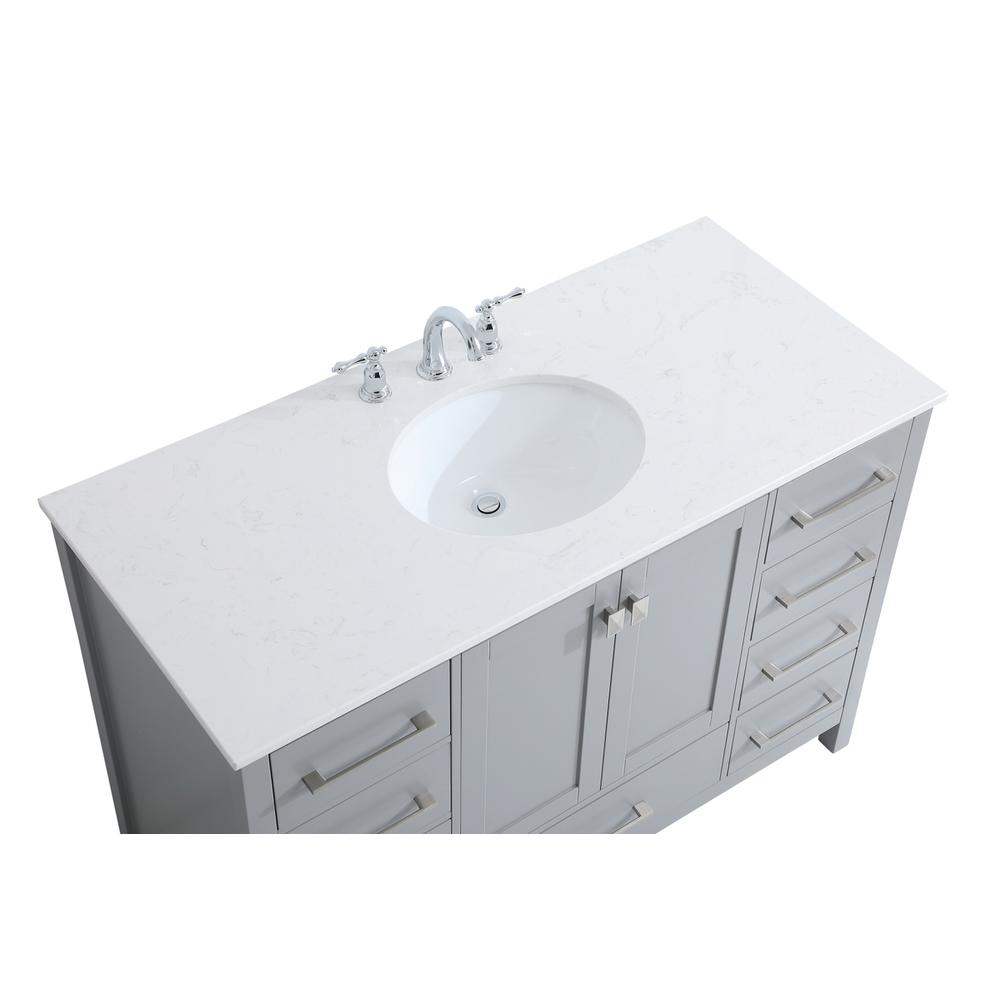 48 inch Single Bathroom Vanity in Gray. Picture 9