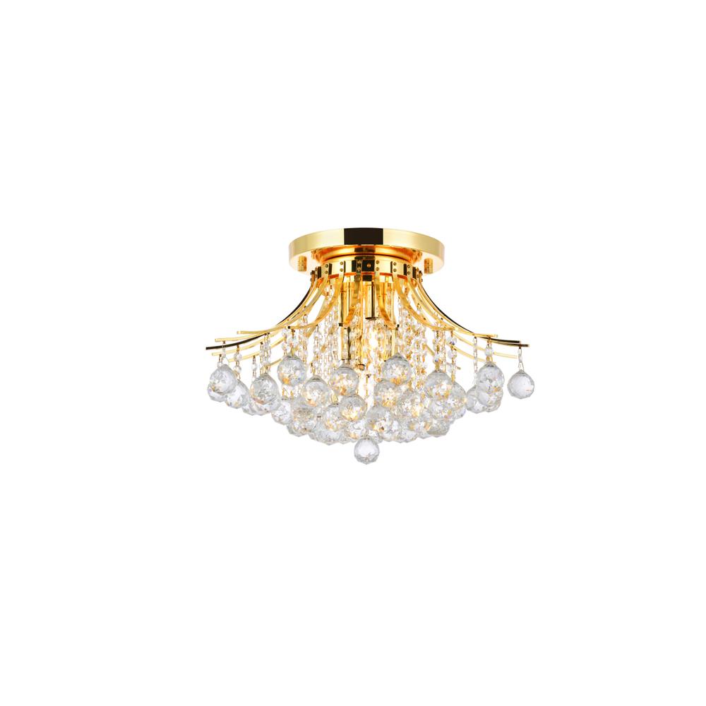 Toureg 6 light Gold Flush Mount Clear Royal Cut Crystal. Picture 1