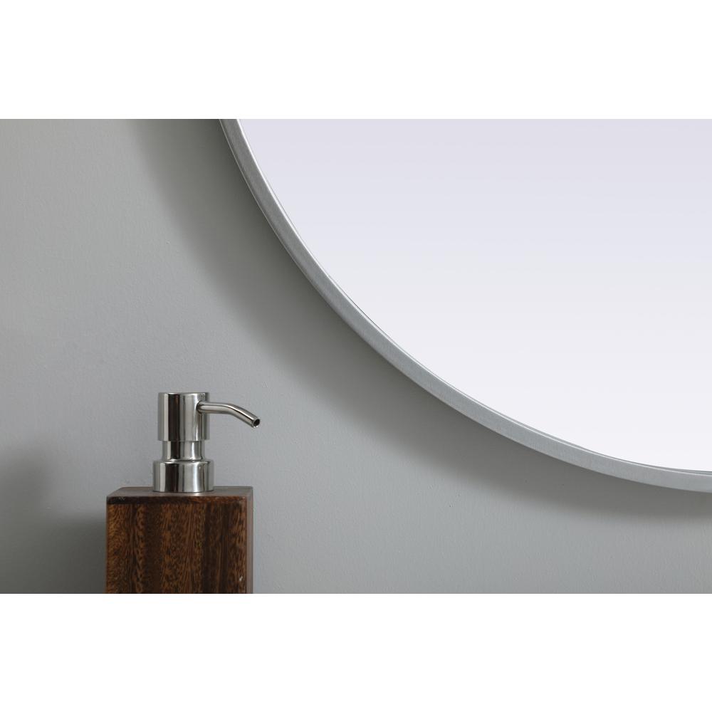 Metal Frame Oval Mirror 24x40 Inch in Silver. Picture 5