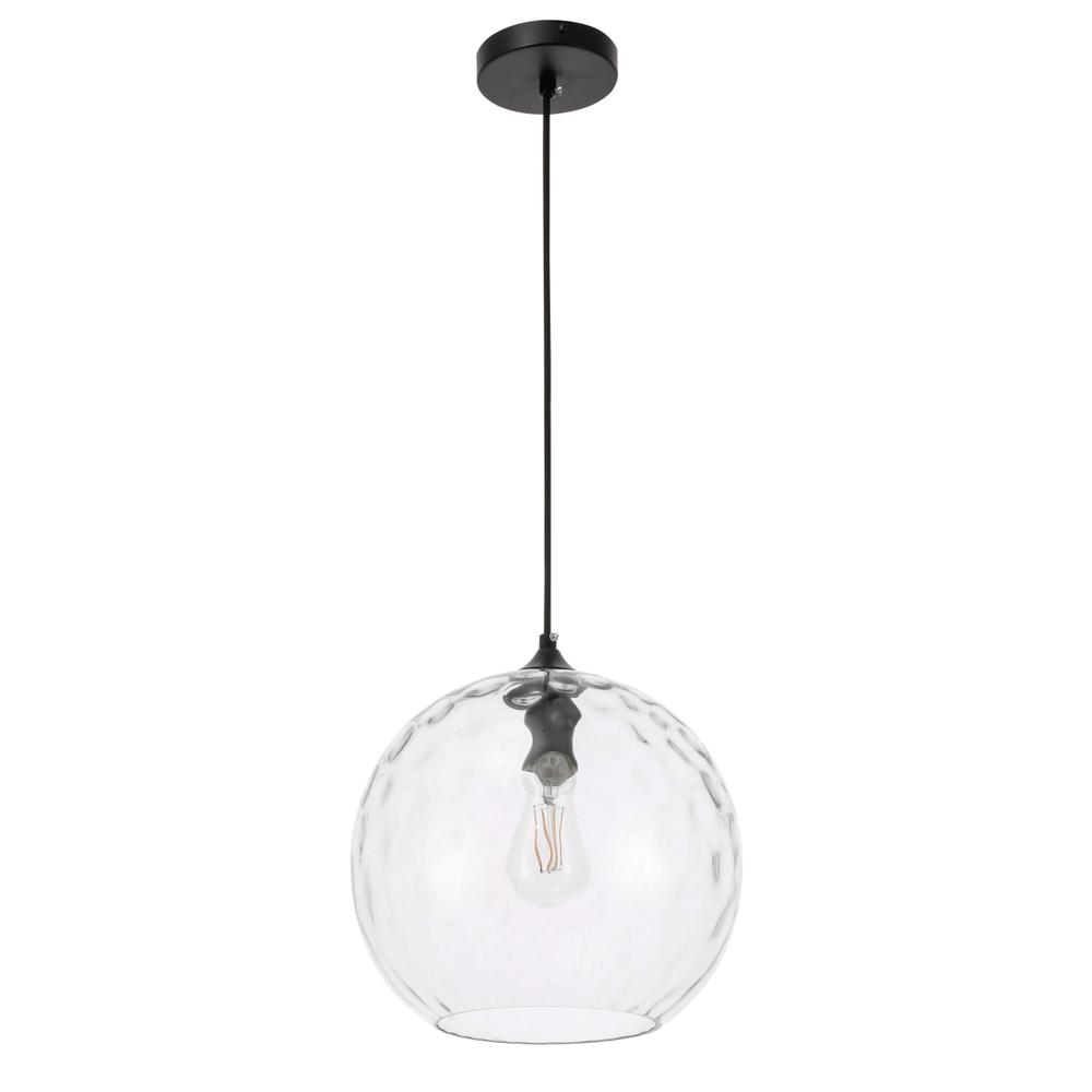 Gibson 1 light Black and Clear glass pendant. Picture 2