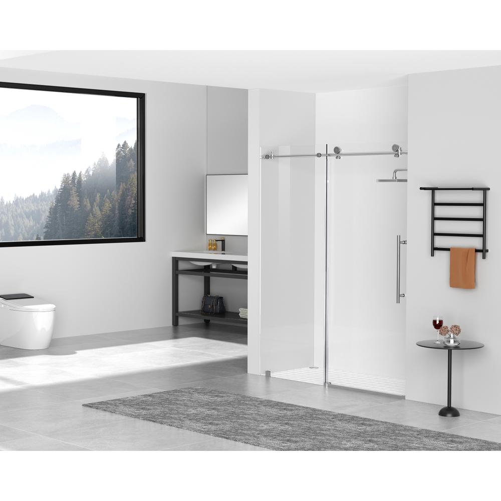 Frameless shower door 60 x 76 Polished Chrome. Picture 2