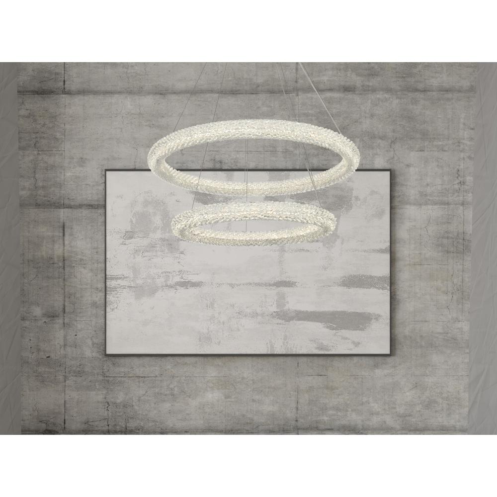 Bowen 32 inch Adjustable LED Chandelier in Satin Gold. Picture 9