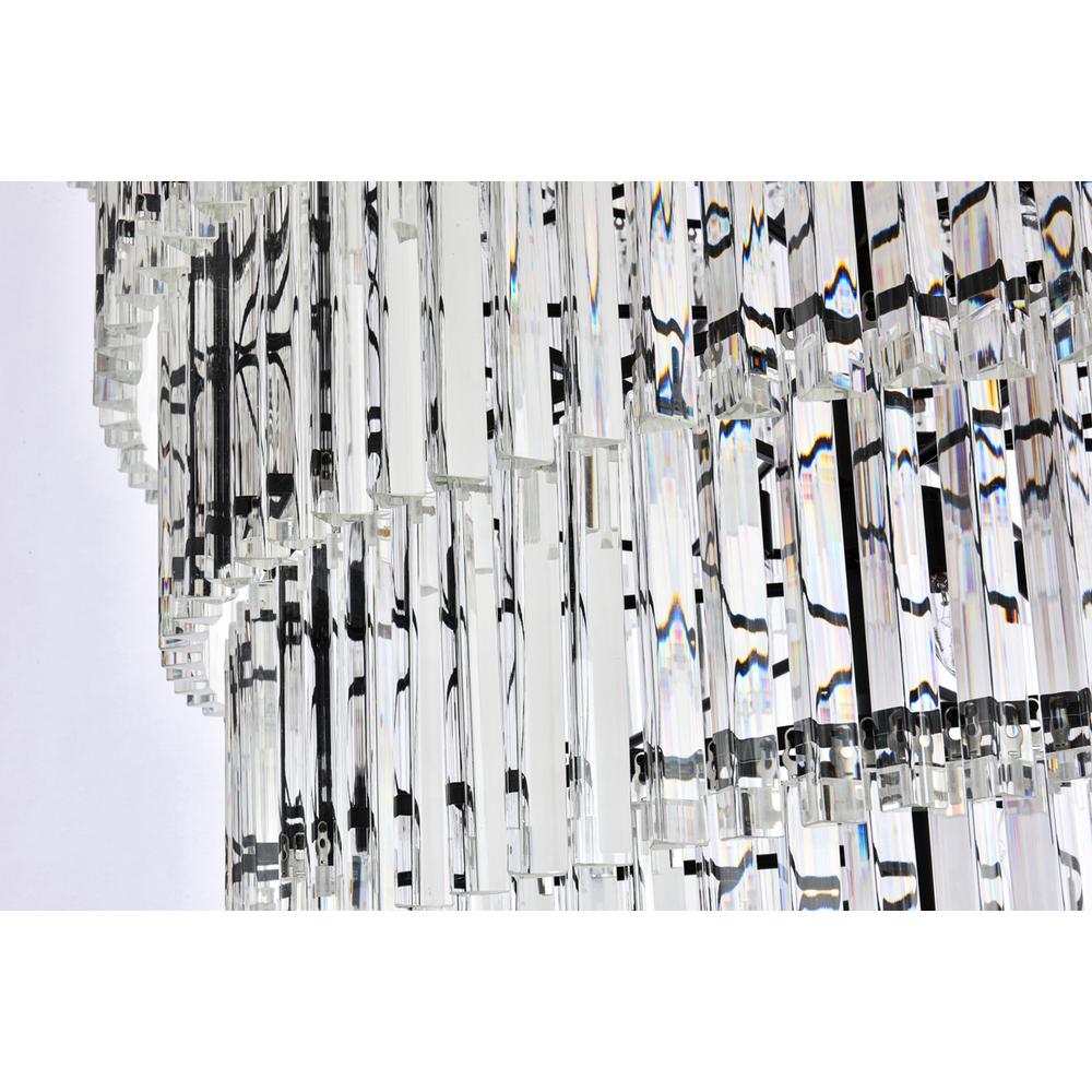 Sydney 48 inch spiral crystal chandelier in matte black. Picture 5