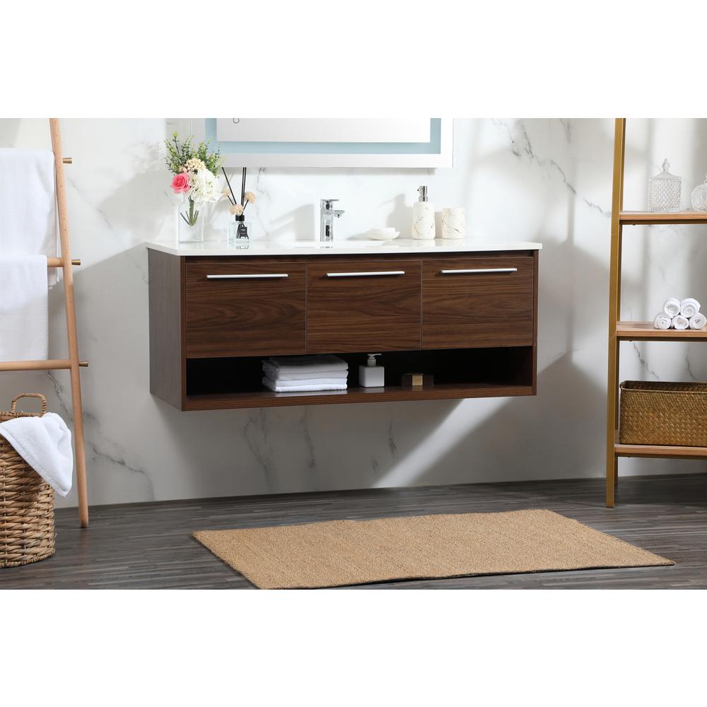 48 inch Single bathroom vanity in walnut. Picture 2