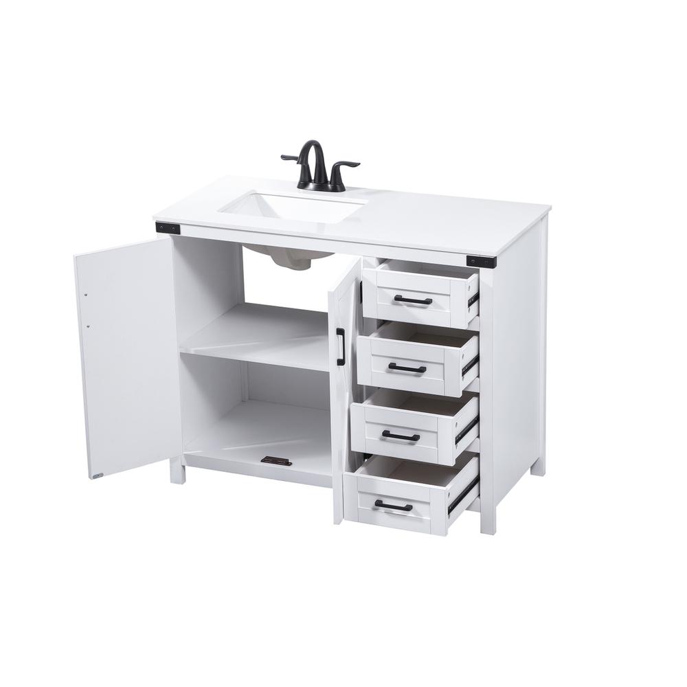 42 inch Single bathroom vanity in white. Picture 9