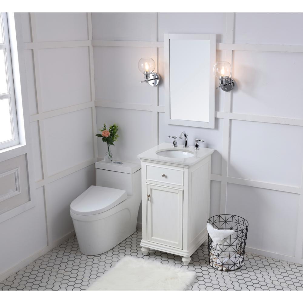 19 inch Single Bathroom vanity in antique white. Picture 10