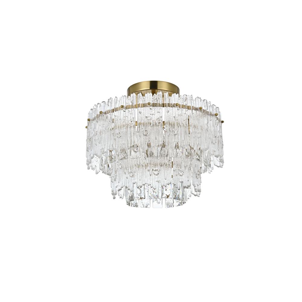 Emilia 15 inch Flush Mount Light  in Satin Gold. Picture 6