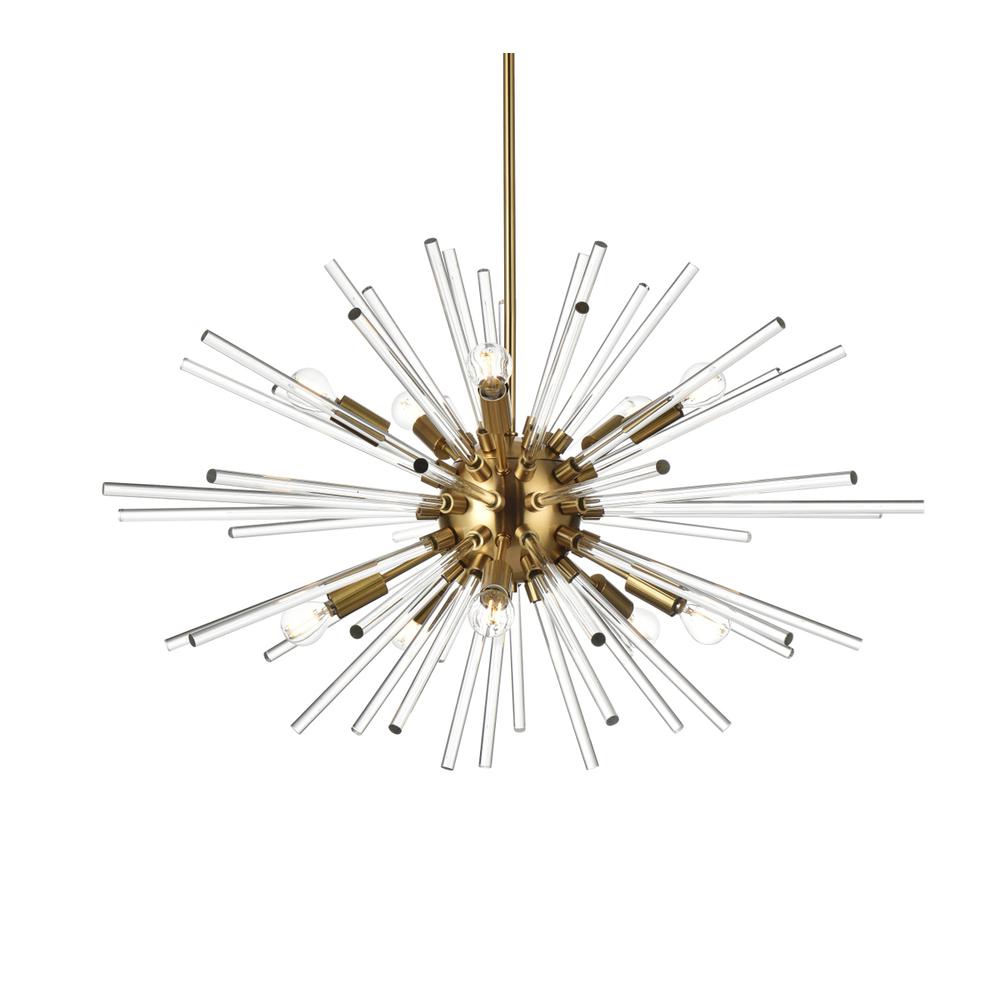 Sienna 32 inch crystal rod pendant in gold. Picture 2