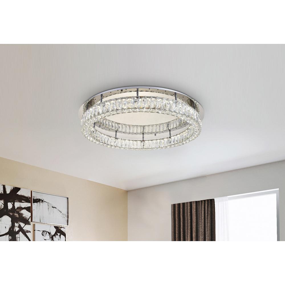Monroe LED light Chrome Flush Mount Clear Royal Cut Crystal. Picture 7