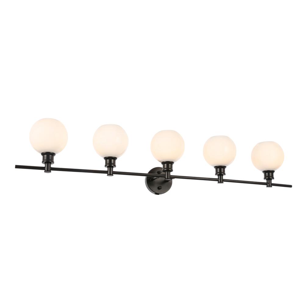 Collier 5 light Black and Frosted white glass Wall sconce. Picture 2