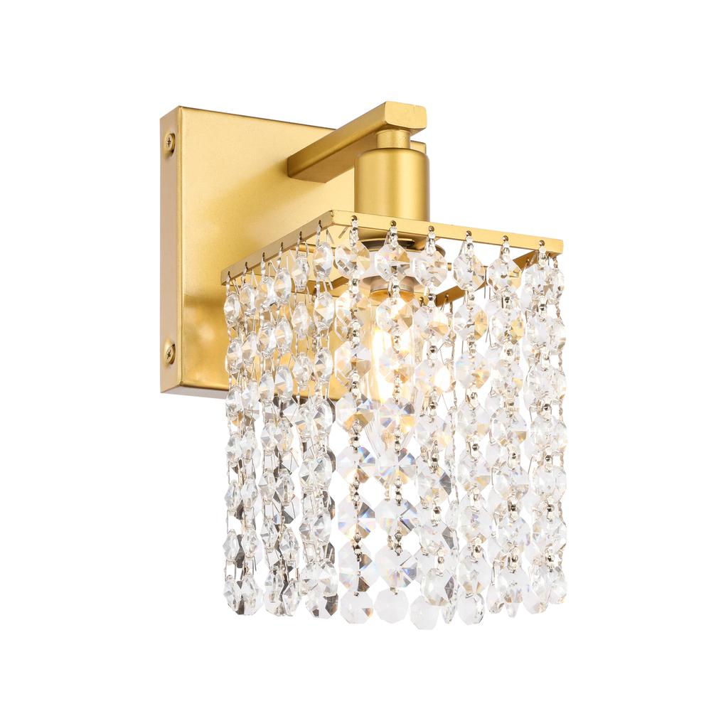 Phineas 1 light Brass and Clear Crystals wall sconce. Picture 3
