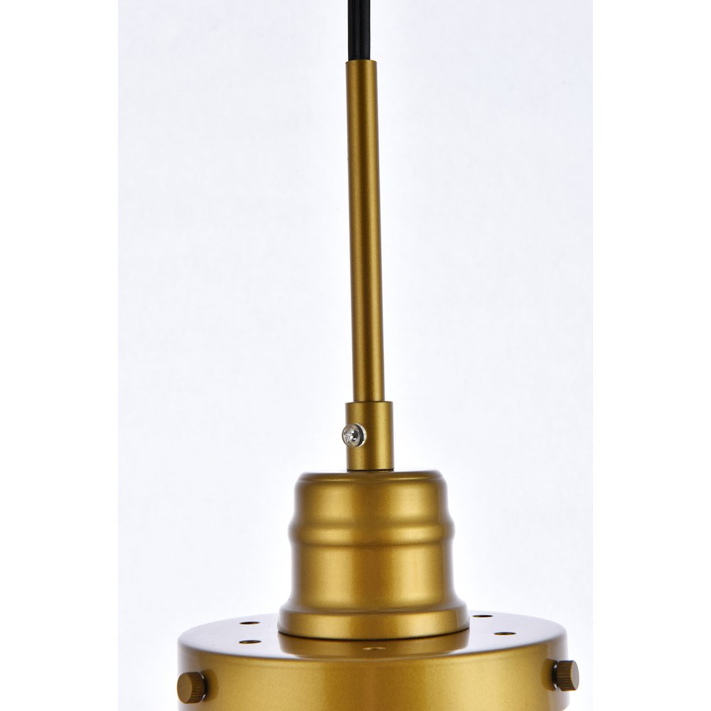 Lyle 1 Light Brass And Clear Seeded Glass Plug In Pendant. Picture 5