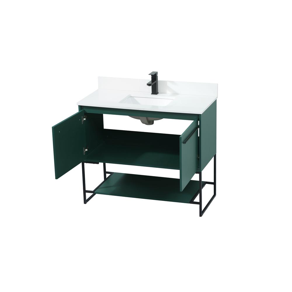 40 inch Single bathroom vanity in green with backsplash. Picture 9