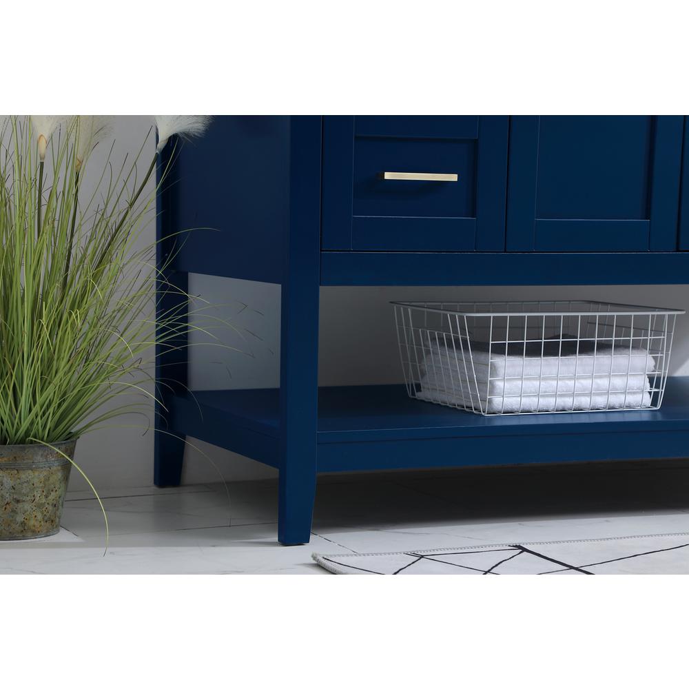 48 inch Single Bathroom Vanity in Blue with Backsplash. Picture 6