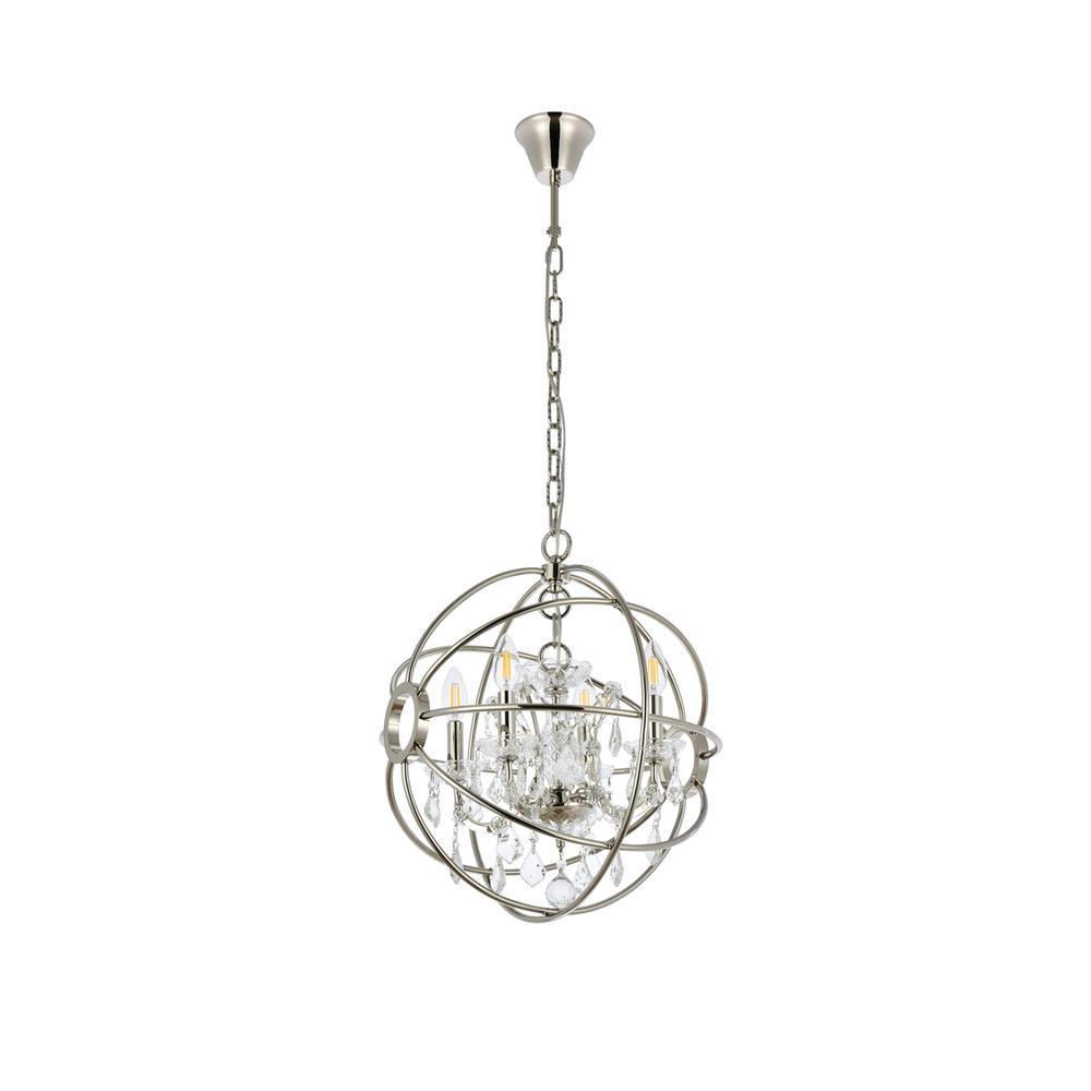 Geneva 4 light polished nickel Pendant Clear Royal Cut crystal. Picture 6