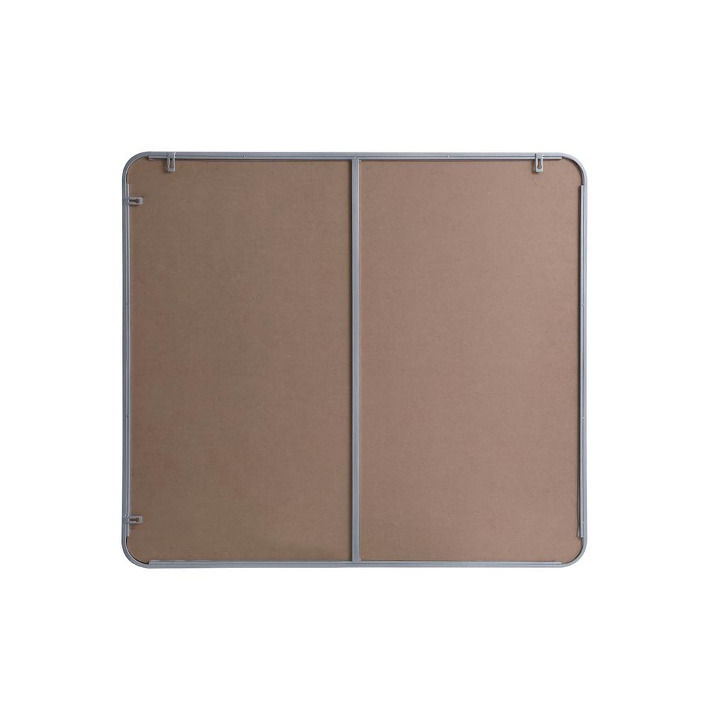 Soft corner metal rectangular mirror 36x40 inch in Silver. Picture 8