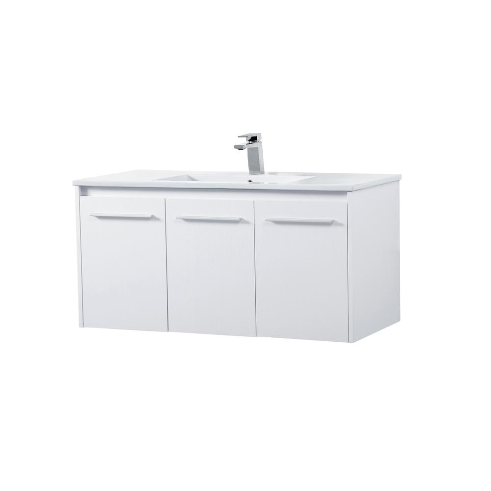 40 inch  Single Bathroom Floating Vanity in White. Picture 6