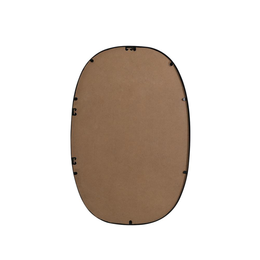 Metal Frame Oval Mirror 20x30 Inch in Black. Picture 10