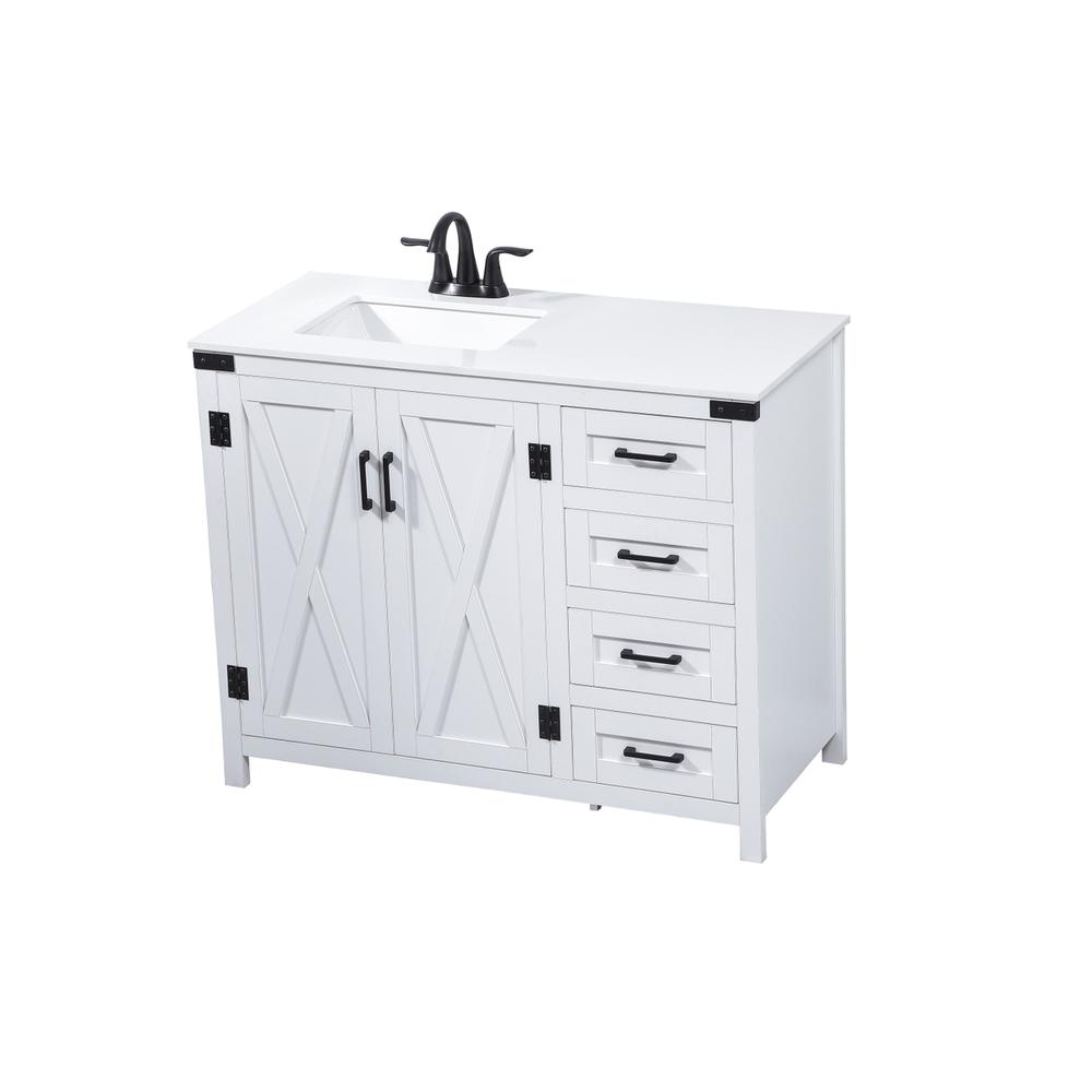 42 inch Single bathroom vanity in white. Picture 8