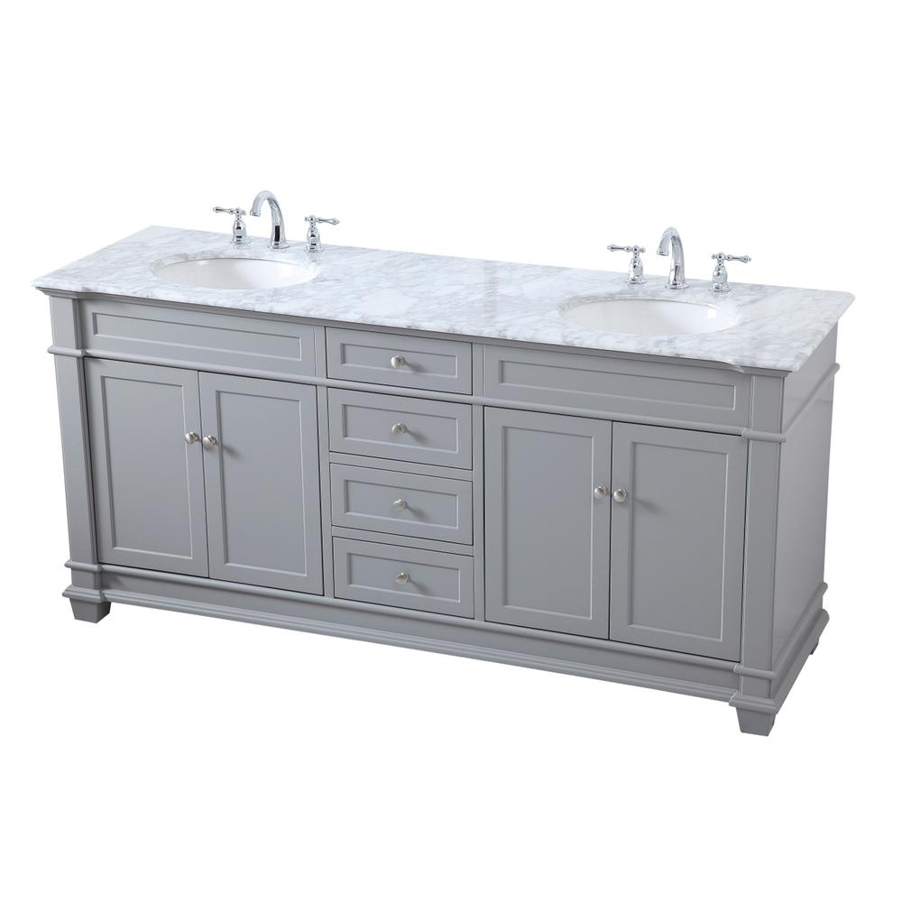 72 inch Double Bathroom Vanity set in Grey. Picture 8