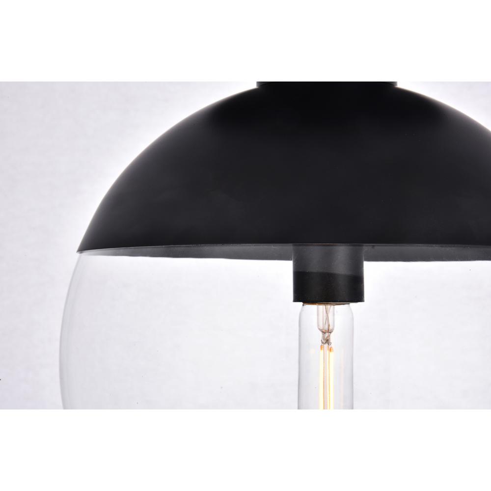 Eclipse 1 Light Black Flush Mount With Clear Glass. Picture 3