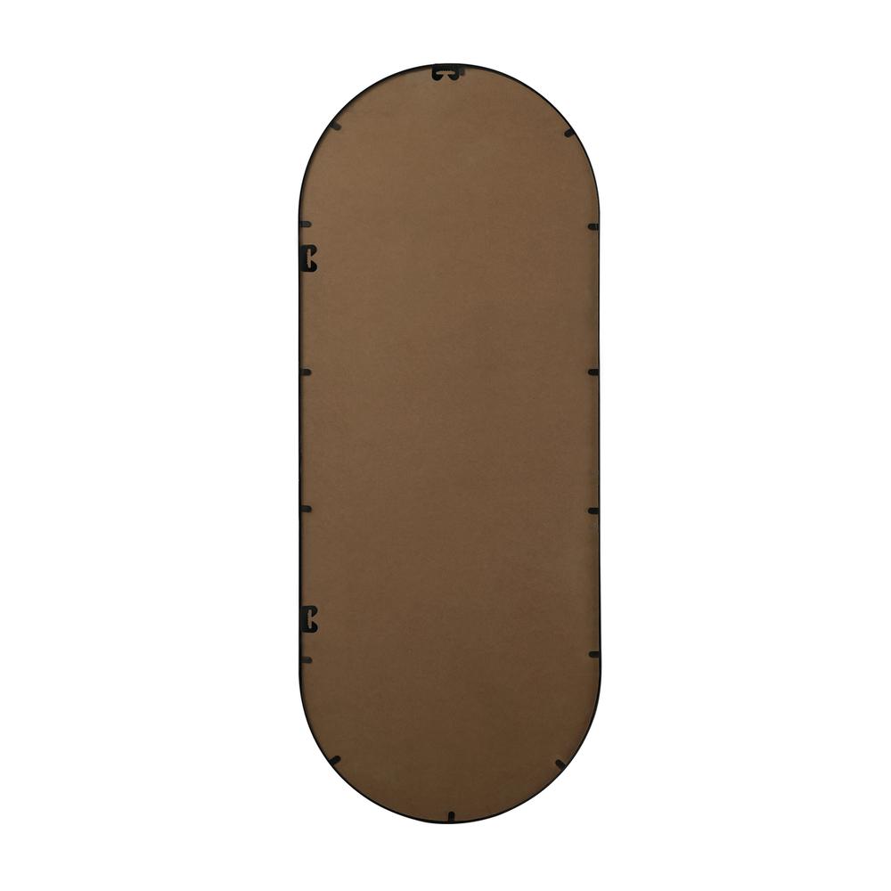 Metal Frame Oval Mirror 24x60 Inch in Black. Picture 10