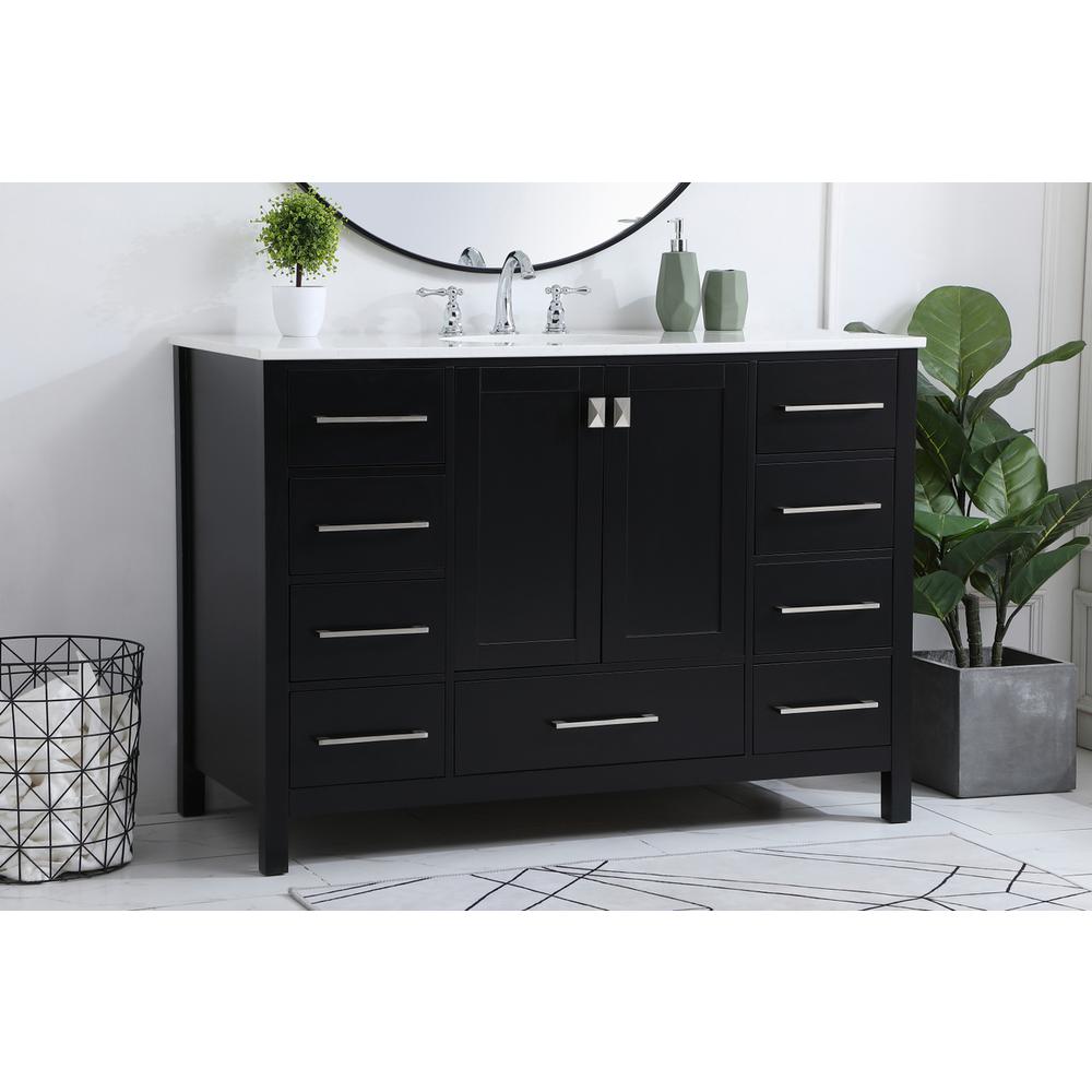 48 inch Single Bathroom Vanity in Black. Picture 2