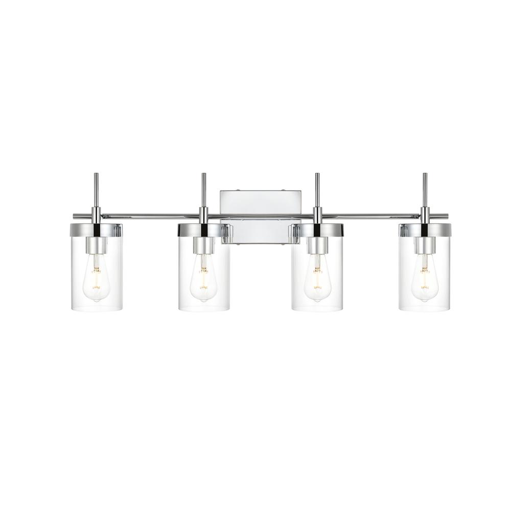 Benny 4 light Chrome and Clear Bath Sconce. Picture 1