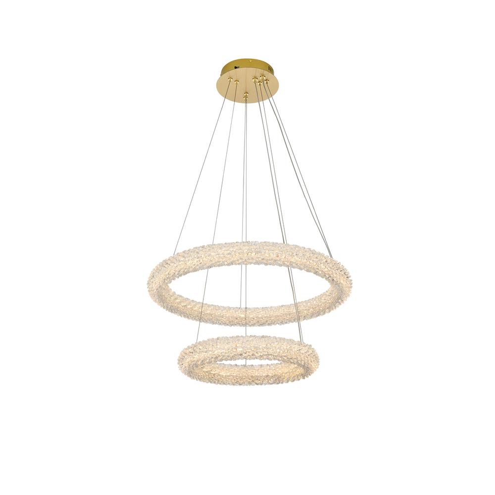 Bowen 24 inch Adjustable LED Chandelier in Satin Gold. Picture 1
