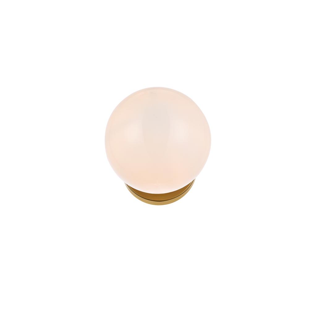 Mimi six inch dual flush mount and bath sconce in brass with frosted glass. Picture 2