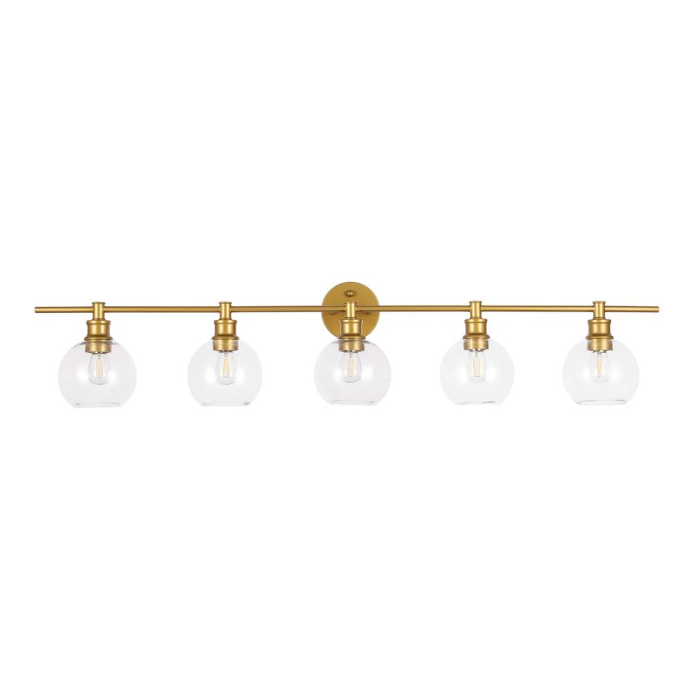 Collier 5 light Brass and Clear glass Wall sconce. Picture 9