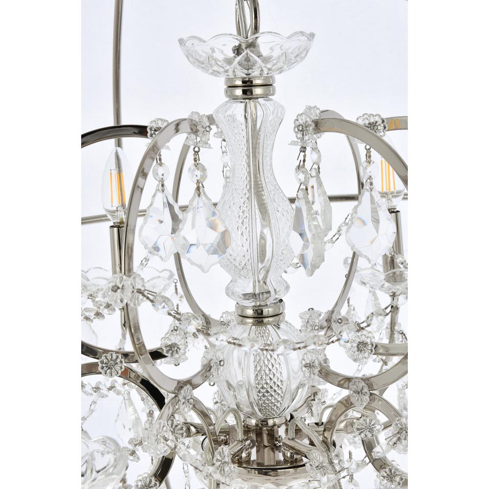 Geneva 6 light polished nickel Chandelier Clear Royal Cut crystal. Picture 4
