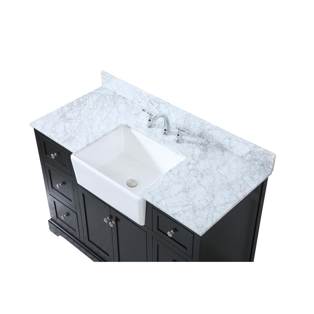 48 inch Single bathroom vanity in black with backsplash. Picture 10