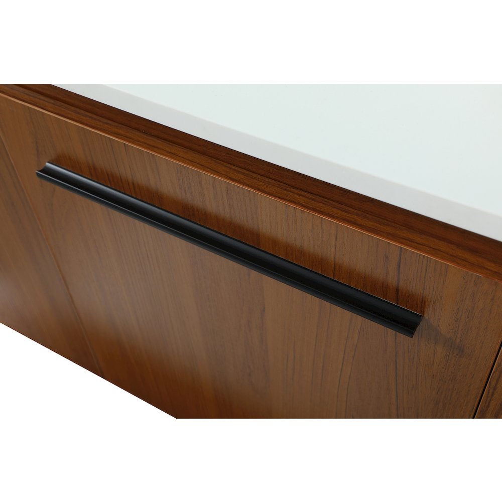 36 Inch Single Bathroom Vanity In Teak With Backsplash. Picture 13