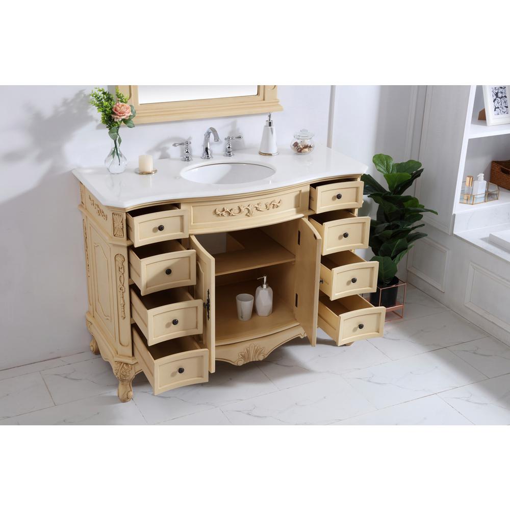 48 inch Single Bathroom vanity in light antique beige. Picture 3