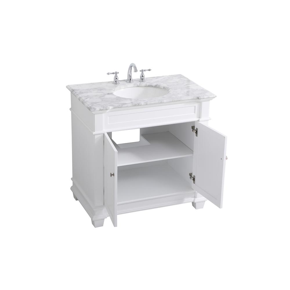 36 inch Single Bathroom Vanity set in White. Picture 9