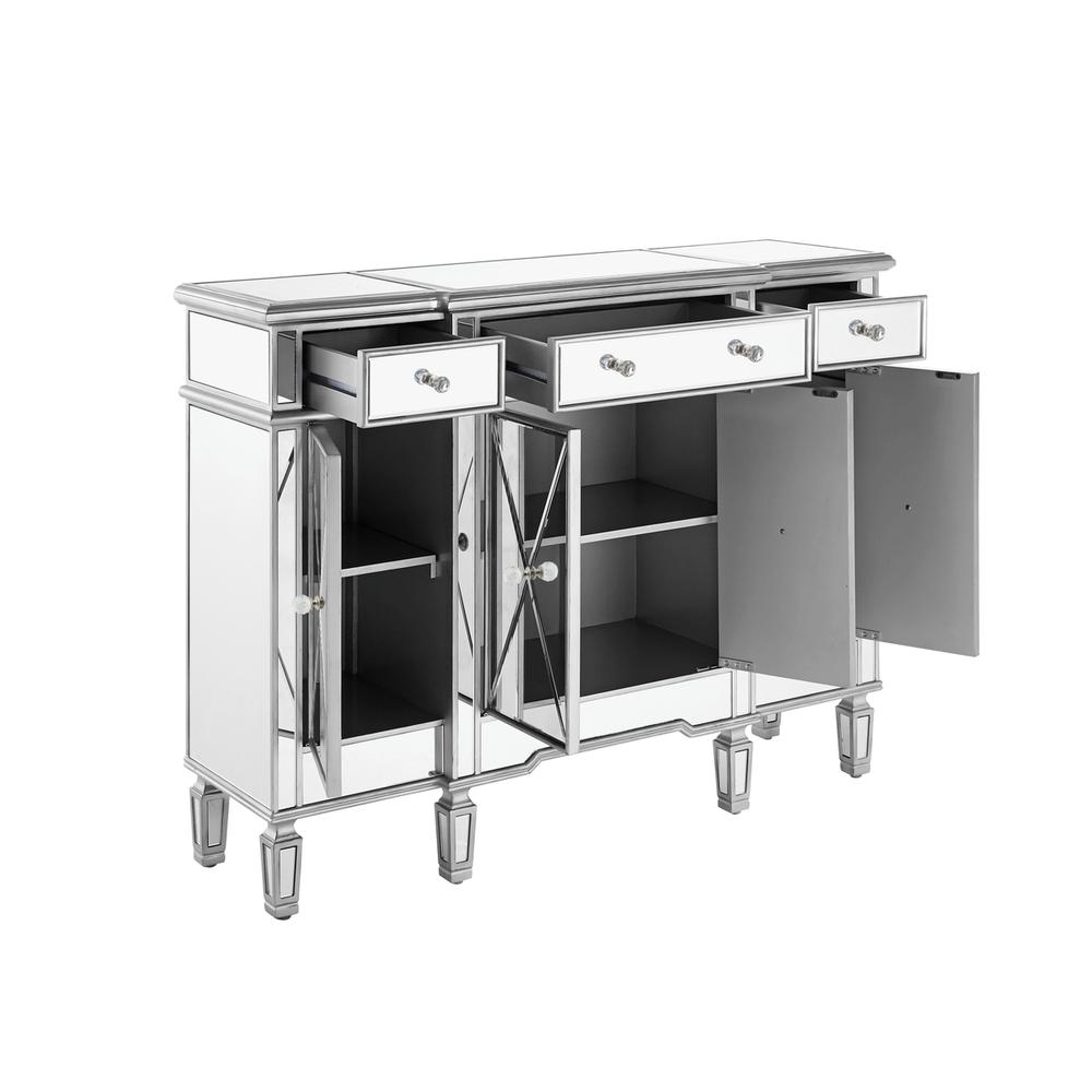 3 Drawer 4 Door Cabinet 48 .In. X 14 In. X 36 In. in silver Clear. Picture 5