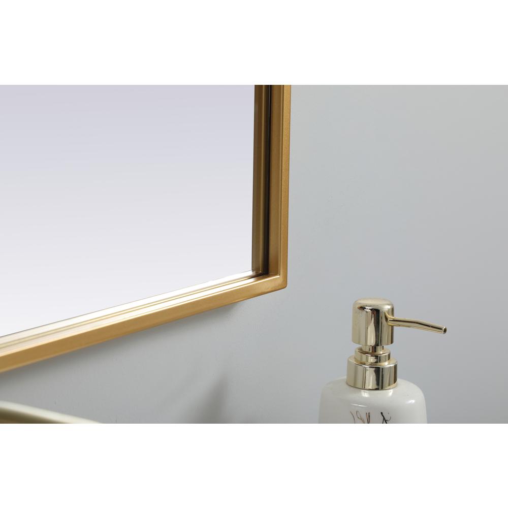 Metal Frame Arch Mirror 27x40 Inch in Brass. Picture 6