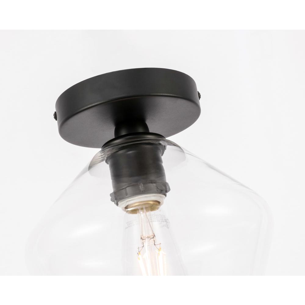 Gene 1 light Black and Clear glass Flush mount. Picture 10