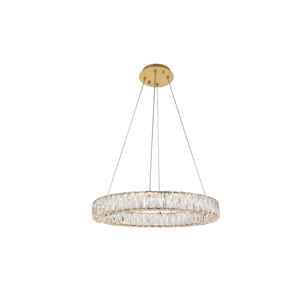 Monroe Integrated LED chip light gold Chandelier Clear Royal Cut Crystal. Picture 1