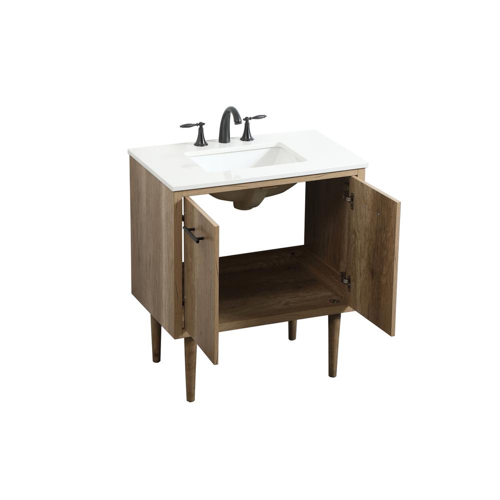 30 inch Single bathroom vanity in natural oak. Picture 12