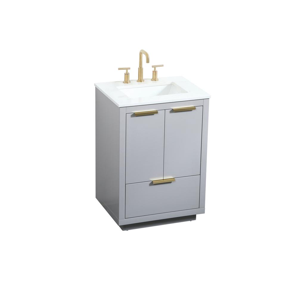 24 inch Single bathroom vanity in grey. Picture 8