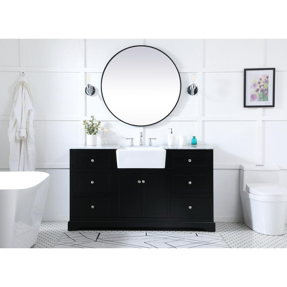 60 inch Single bathroom vanity in black. Picture 4