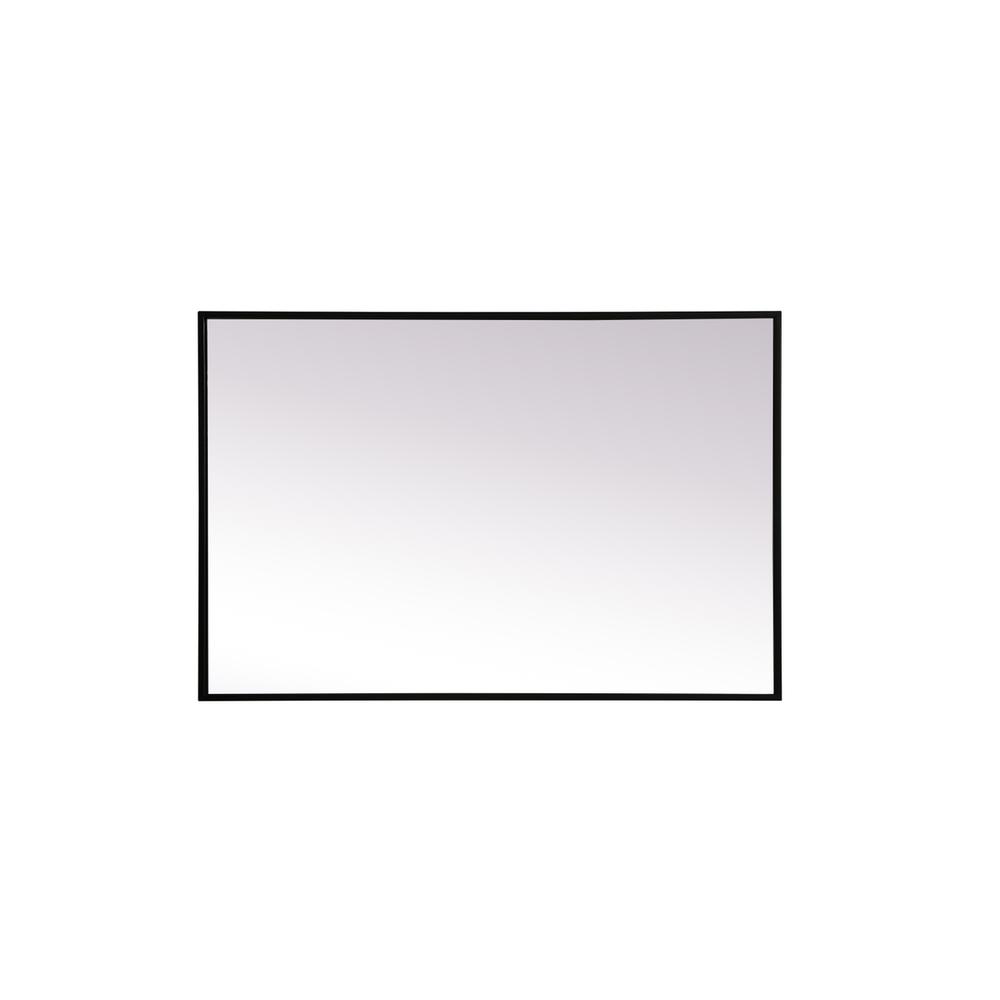 Metal Frame Rectangle Mirror 24x36 Inch in Black. Picture 8
